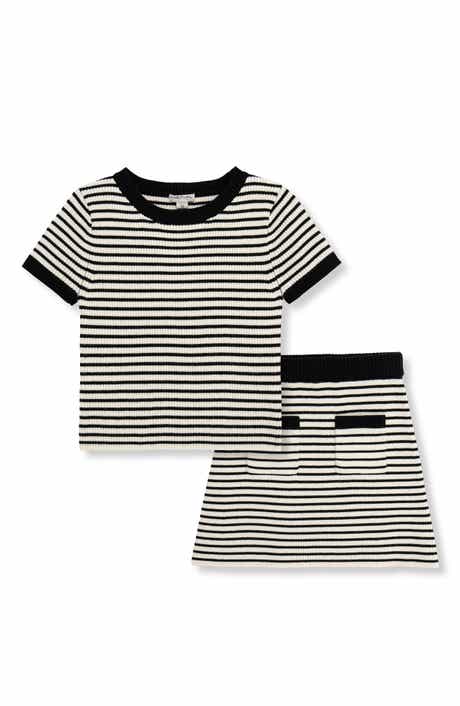 Habitual Kids Kids' Stripe Rib Sweater & Skirt Set