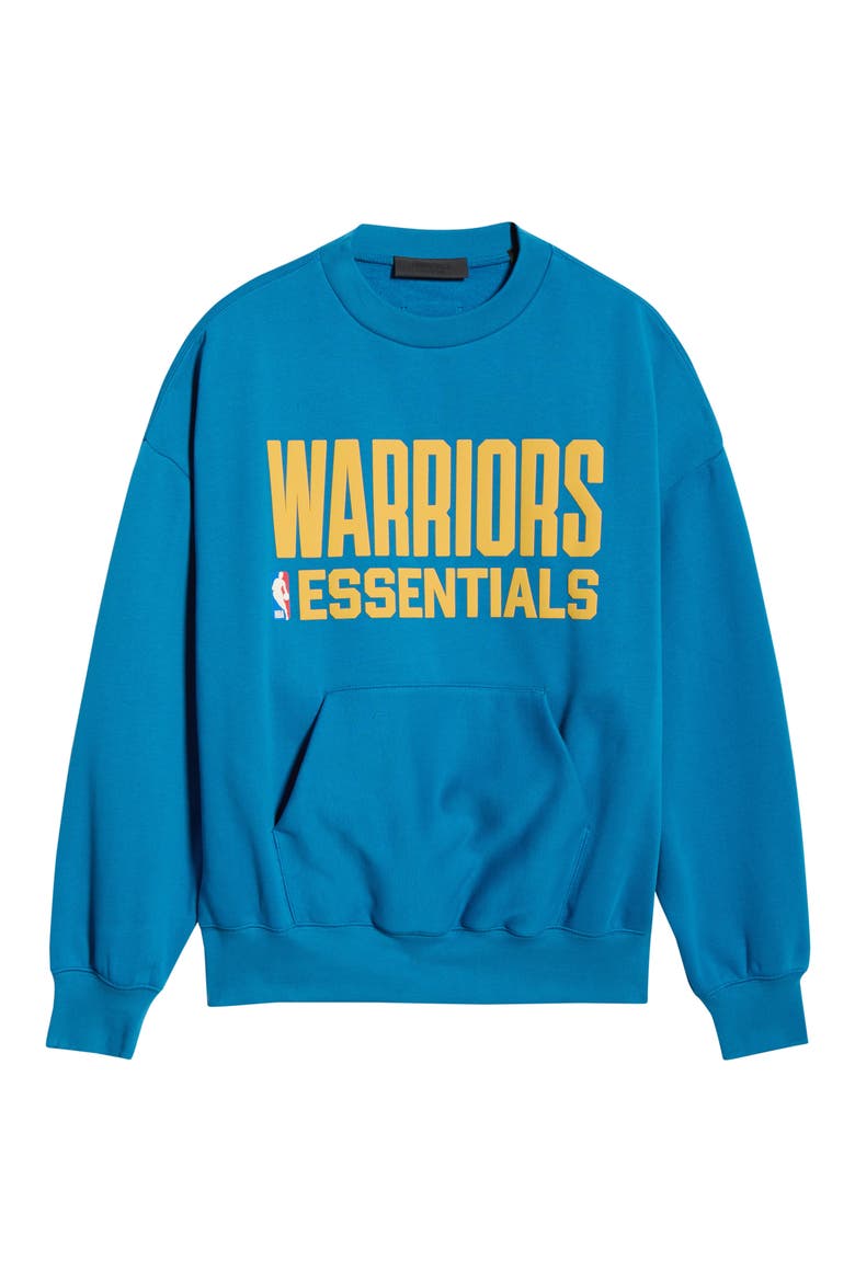 x NBA Warriors Sport Fit Crewneck Sweatshirt, Alternate, color, BLUE SAPPHIRE