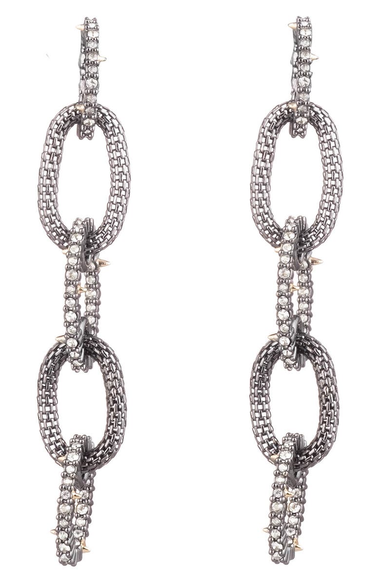 Alexis Bittar Crystal Encrusted Mesh Chain Earrings, Main, color,