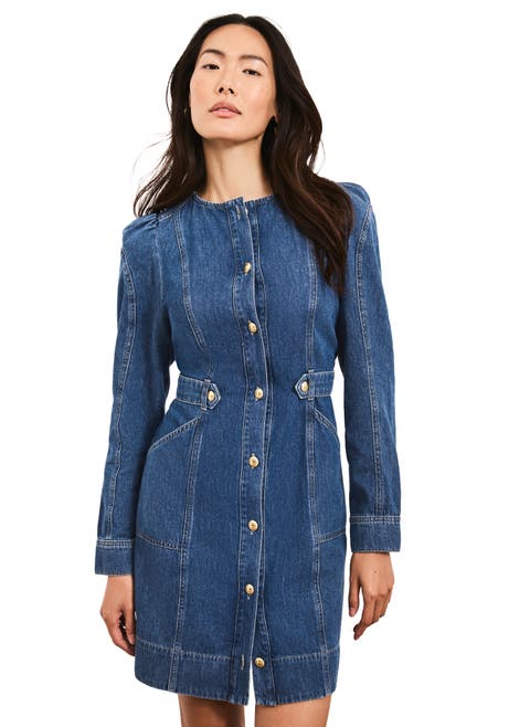 Denim Puff Sleeve Mini Dress