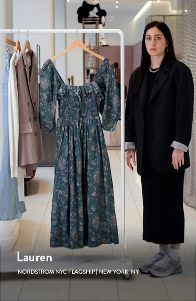 Oasis Floral Smocked Maxi Dress, sales video thumbnail