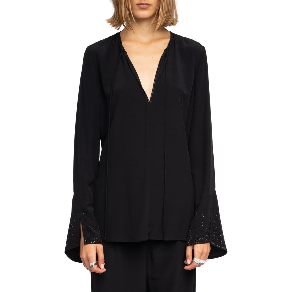 Zadig & Voltaire Turi Crystal Embellished Tunic In Black