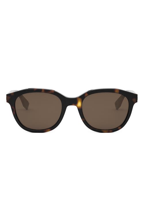 Fendi ' Essential 52mm Rectangular Sunglasses In Brown