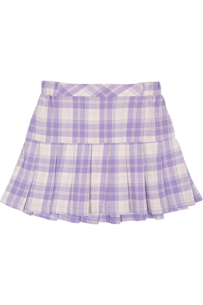 Princess Sweatshirt and Plaid Pleated Skirt Set, Alternate, color, Princesses Purple