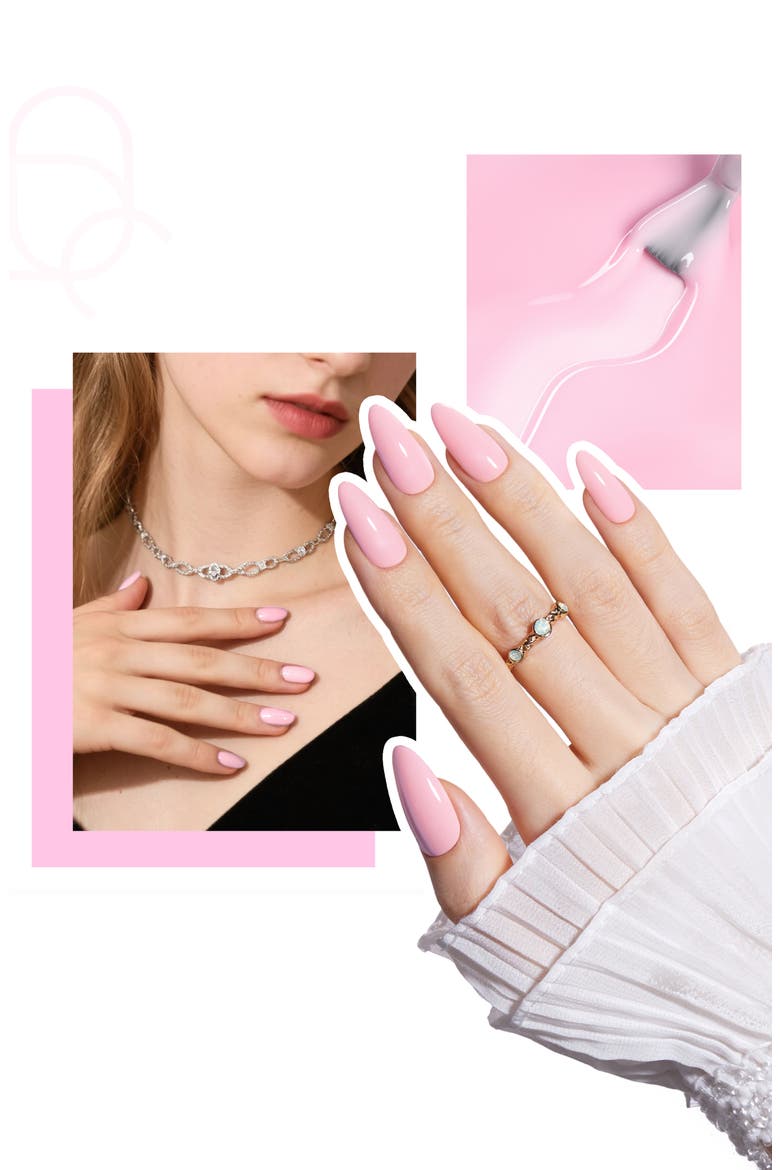 Nude Pink Gel Nail Polish Kit with UV LED Light, Alternate, color, Pink bubble
