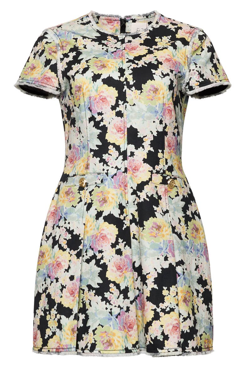 Nova Ikat Bouquet Sheath Minidress, Alternate, color, BLACK MULTI