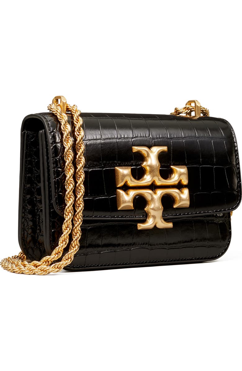 Tory Burch Small Eleanor Croc Embossed Leather Convertible Shoulder Bag, Alternate, color,