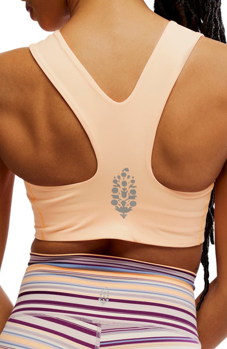 Free People FP Movement Win Win Racerback Bra, Alternate, color, Neon Clementine