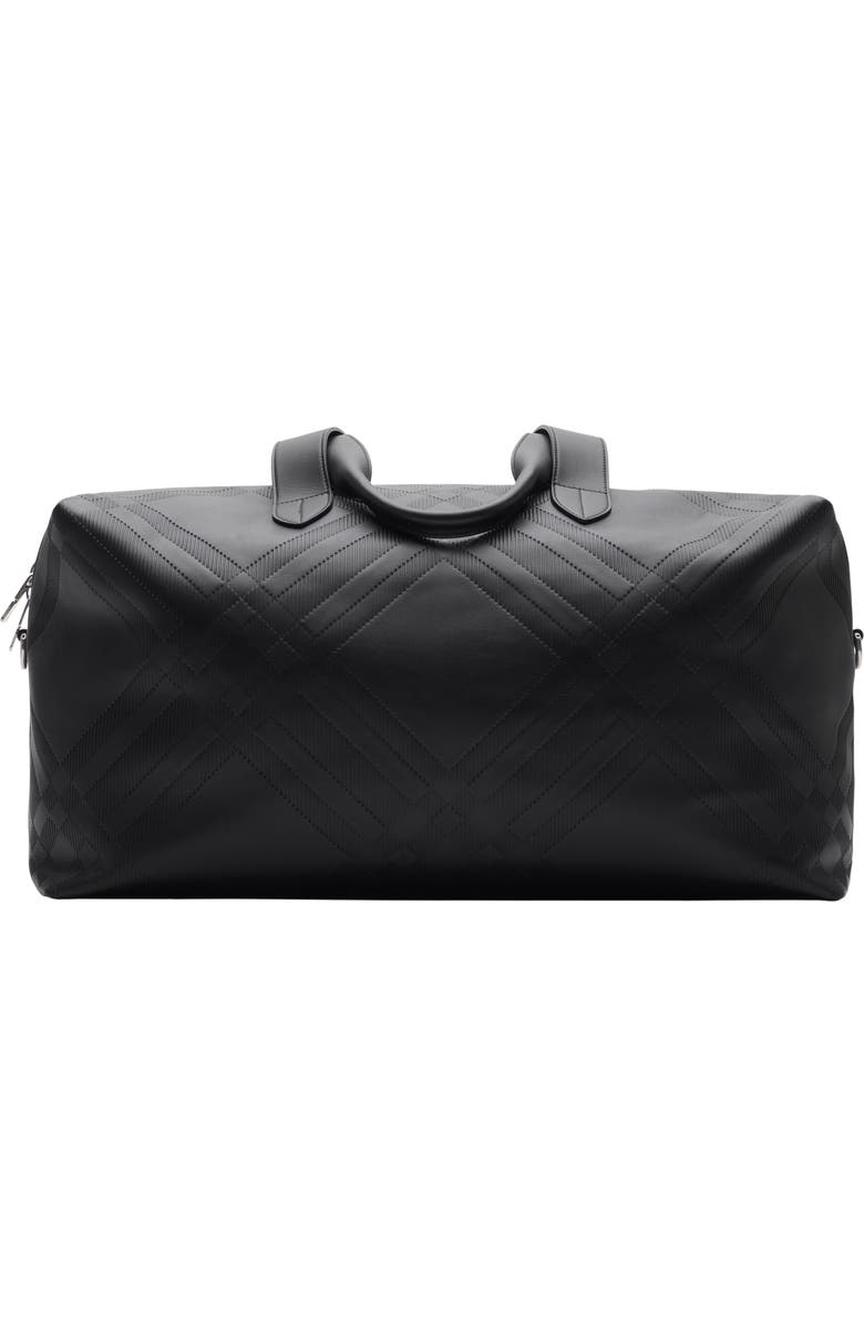 Burberry Embossed Check Duffle Bag, Alternate, color, Black