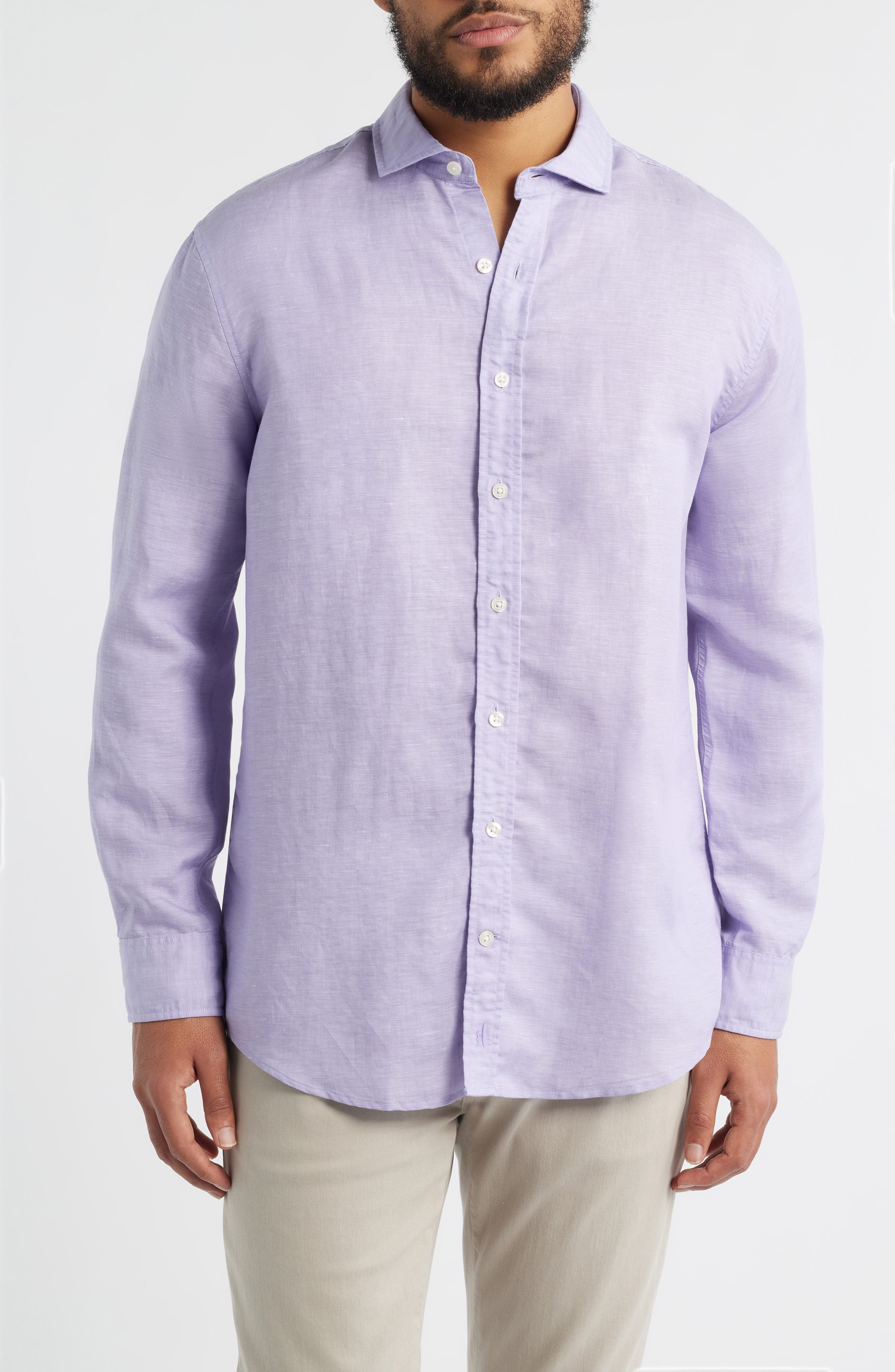 McCarthy Solid Linen Blend Button-Up Shirt - image 3