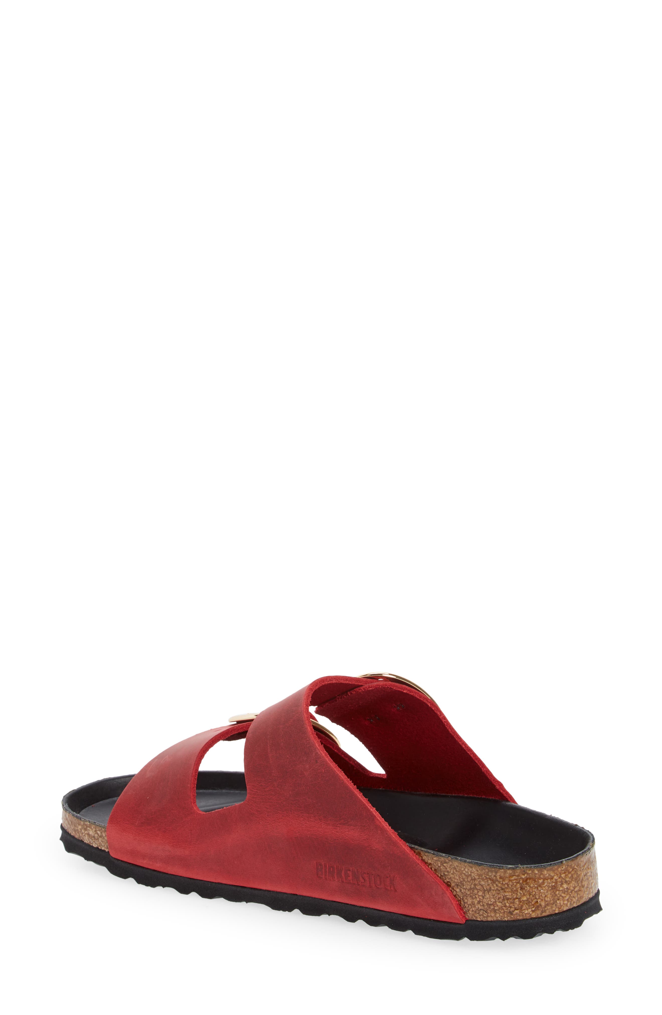 Arizona Big Buckle Slide Sandal, Alternate, color, FIRE RED