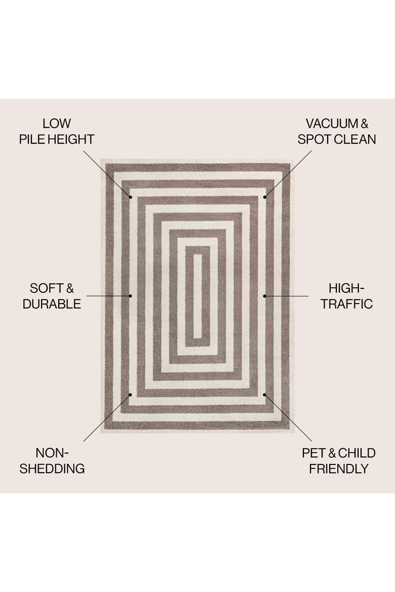 Bandol Modern Classic Mitre Stripe Area Rug, Alternate, color, Brown/Ivory