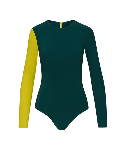 Ansea The Surf Suit In Chartreuse/forest