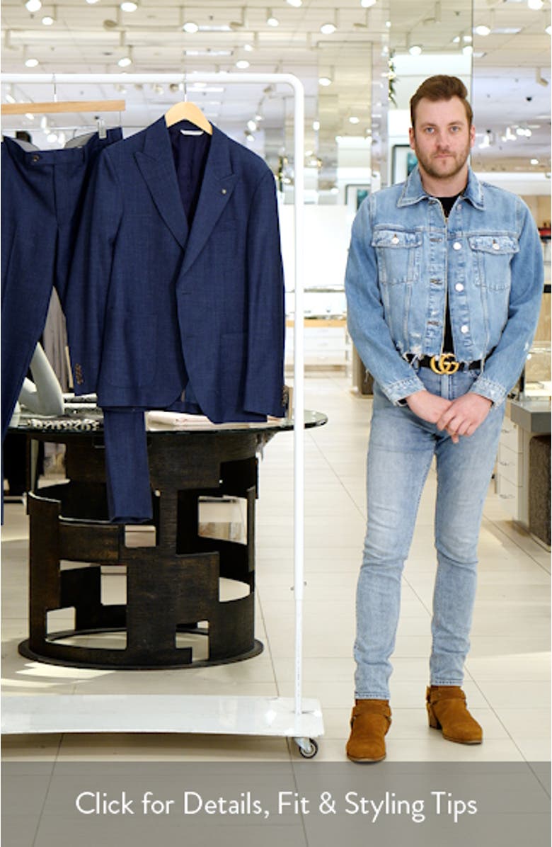 Marco Peak Lapel Solid Wool & Silk Blend Suit, sales video thumbnail