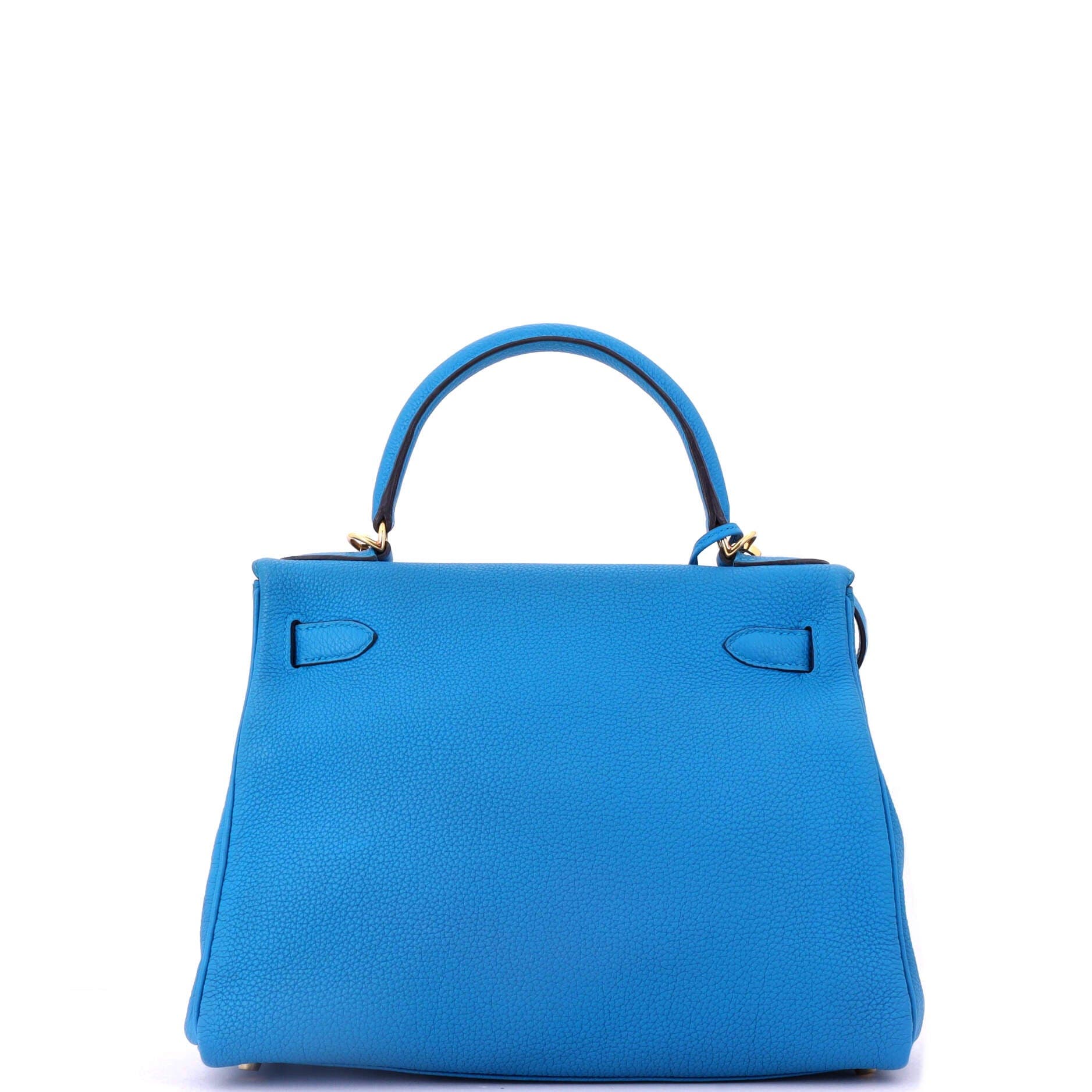 Pre-Owned Hermes Kelly Handbag Blue Togo with Gold Hardware 28, Alternate, color, 