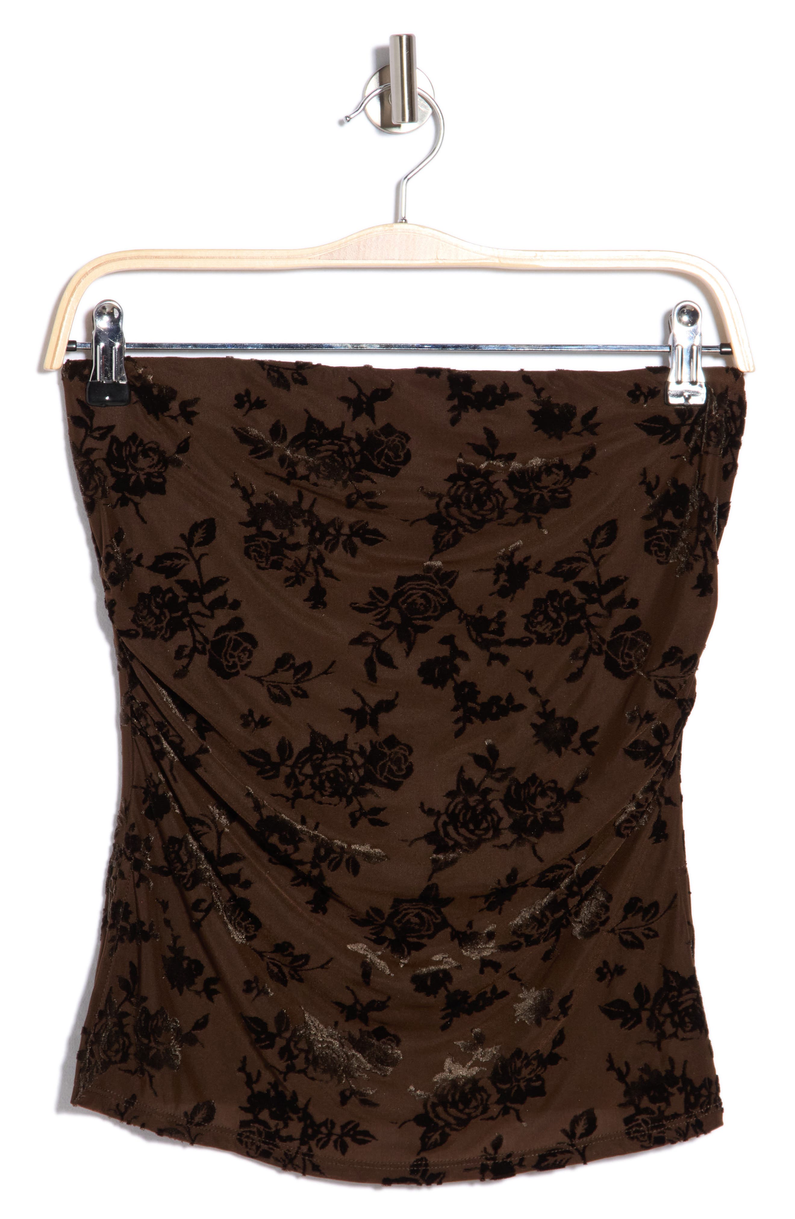 Ruched Side Split Hem Tube Top