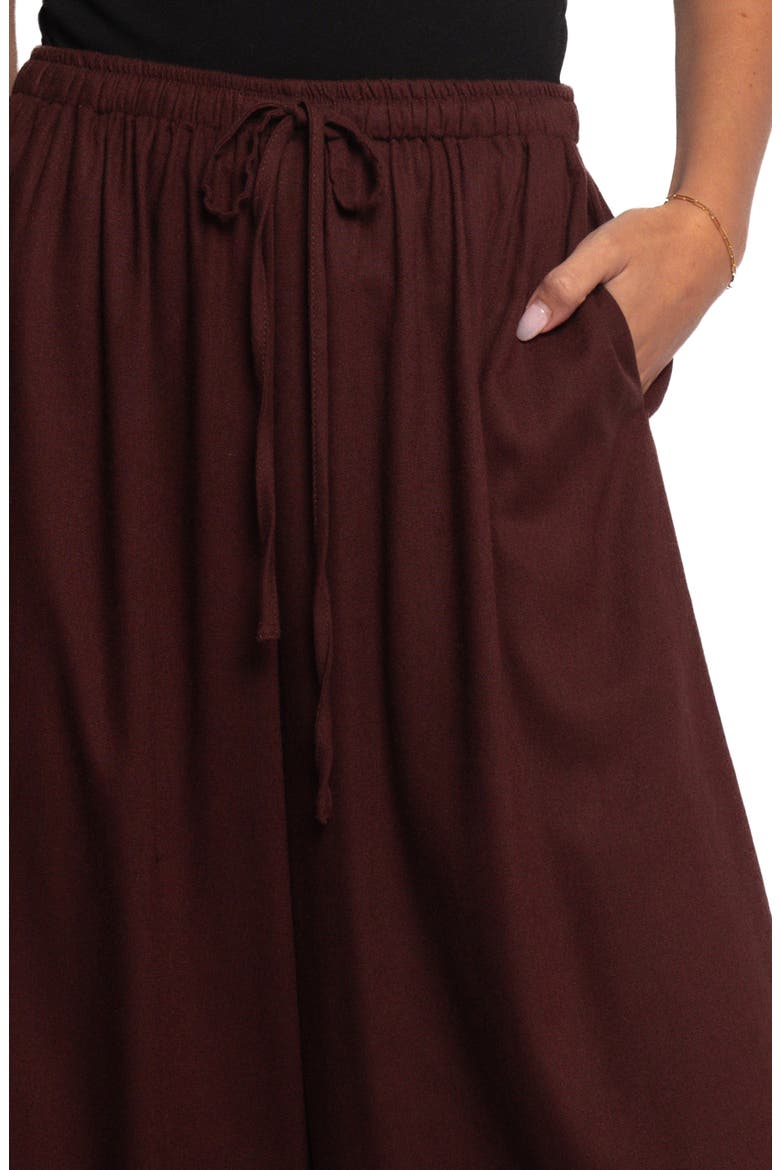 Zane Drawstring Wide Leg Pants, Alternate, color, CHOCOLATE