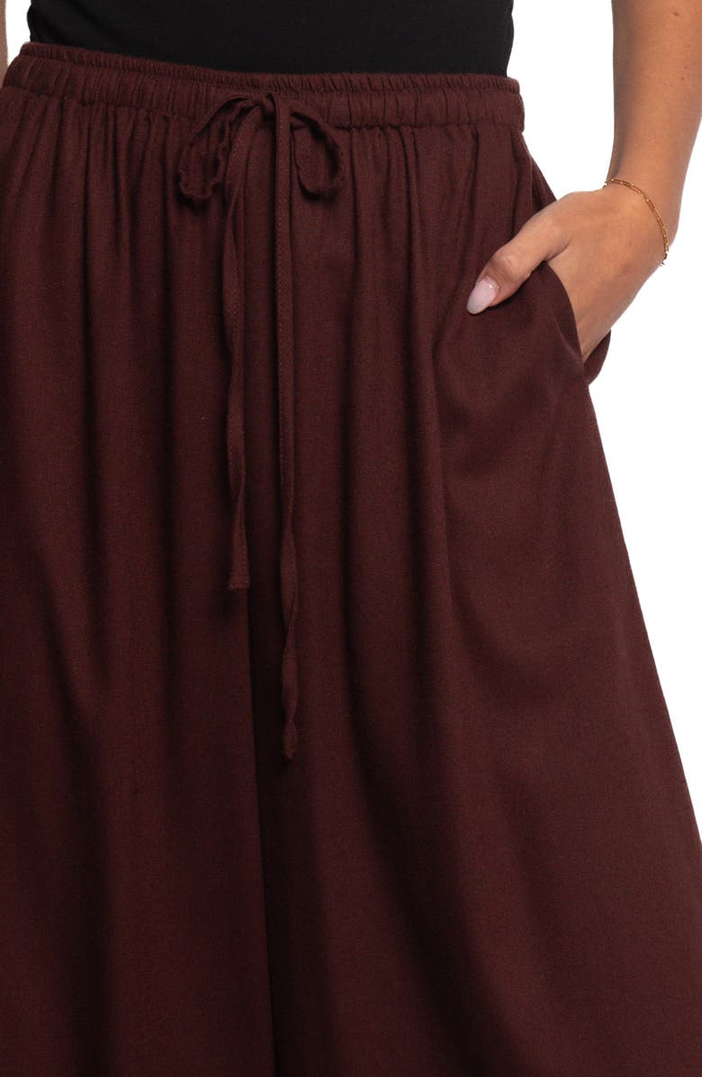 Petal & Pup Zane Drawstring Wide Leg Pants, Alternate, color, Chocolate