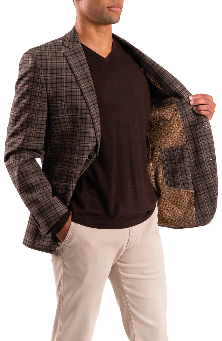 SAVILE ROW CO Plaid Sport Coat, Alternate, color, Tan