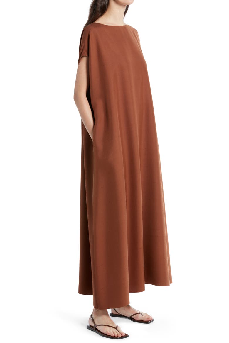 Sebastian Silk Shantung Dress, Alternate, color, TOFFEE