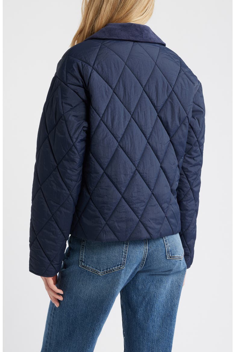 Quilted Crop Jacket, Alternate, color, NAVY
