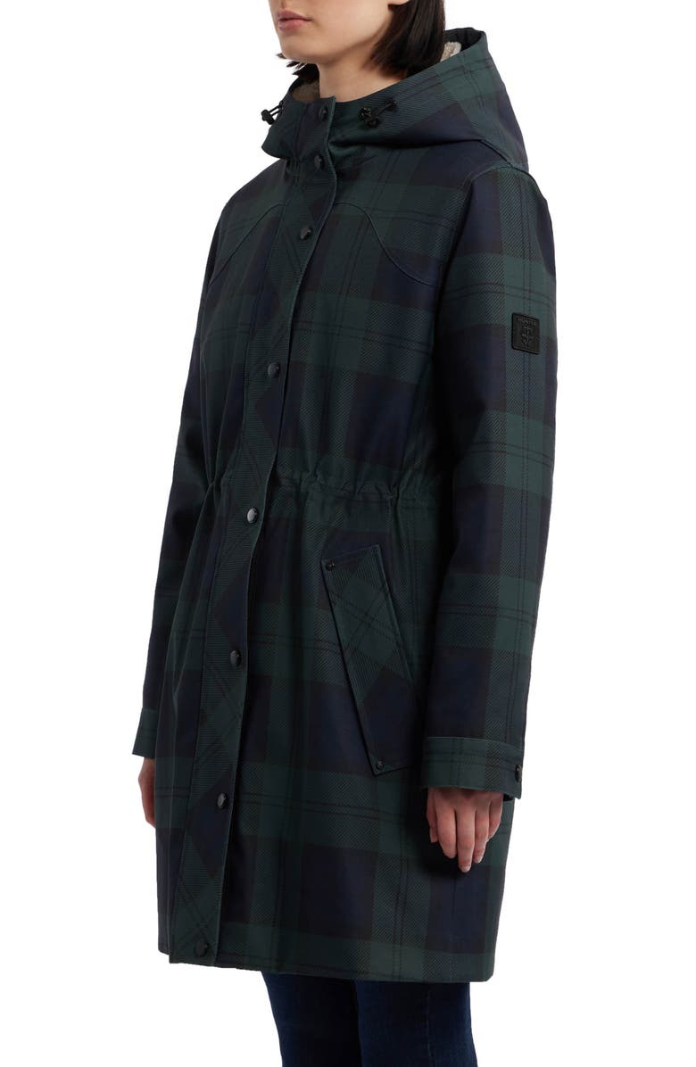 Hunter Fountain 3-in-1 Water Repellent Faux Shearling Lined Parka, Alternate, color, Blackwatch Plaid