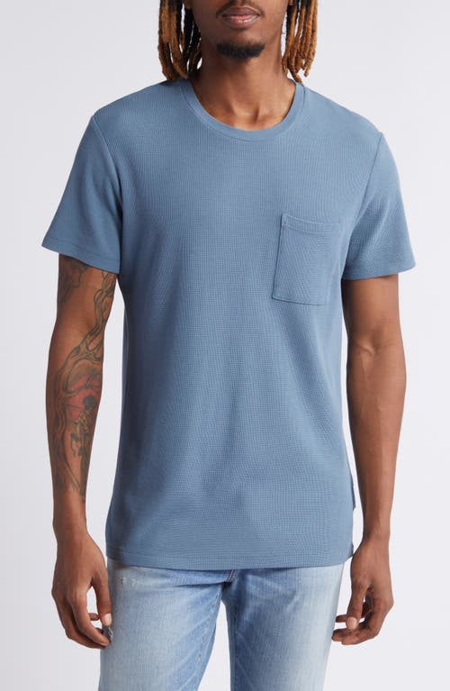 NN07 Clive Waffle Knit Tee in Swedish Blue 