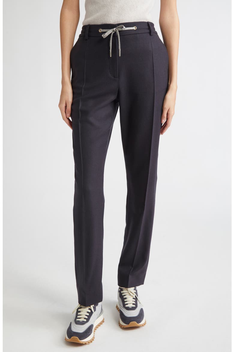 Stretch Wool Flannel Narrow Leg Pants, Main, color, 11N NEW BLUE