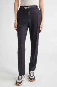 Eleventy Stretch Wool Flannel Narrow Leg Pants