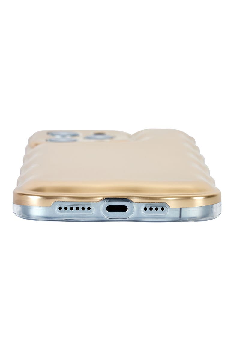 Wavy Cushion iPhone 14 Pro Case, Alternate, color, GOLD