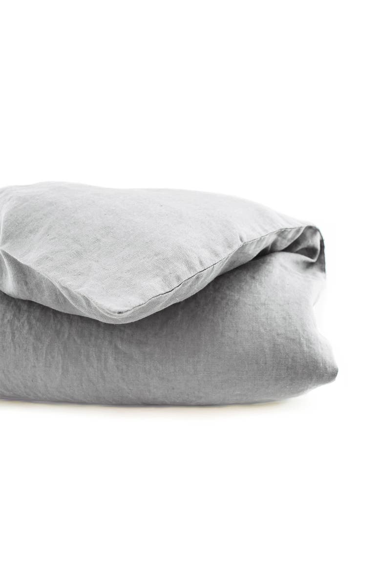 Linen Duvet Cover, Alternate, color, GREY