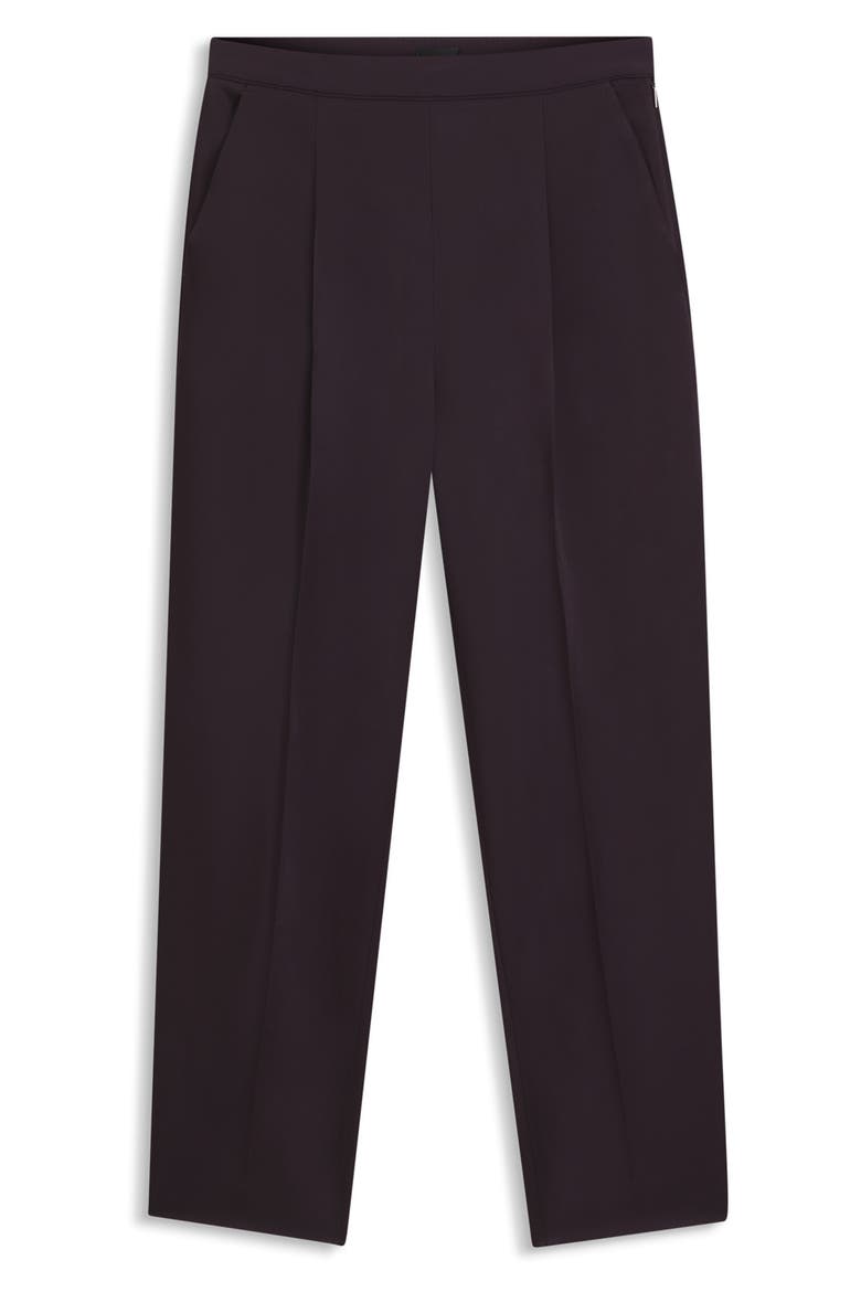 Takerana Pleated Tapered Straight Leg Pants, Alternate, color, DARK CARMINE