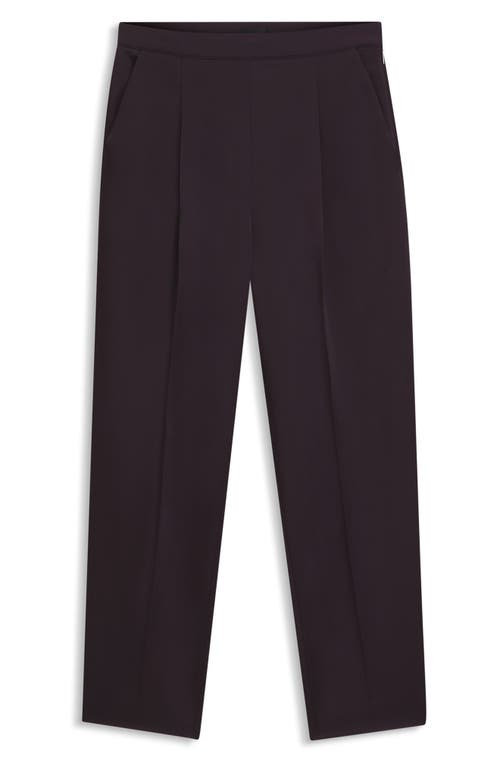 Hugo Boss Boss Takerana Pleated Tapered Straight Leg Pants In Brown