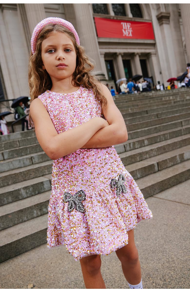 Lola + The Boys Rosie Bows Dress, Alternate, color, Pink