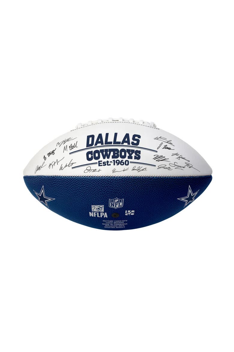 Dallas Cowboys 2025 Autograph Signature Football, Alternate, color, Navy
