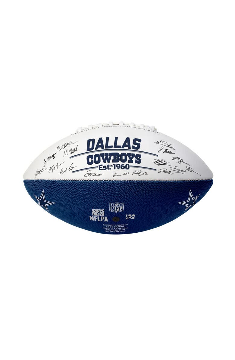 LOGO BRANDS Dallas Cowboys 2025 Autograph Signature Football, Alternate, color, Navy