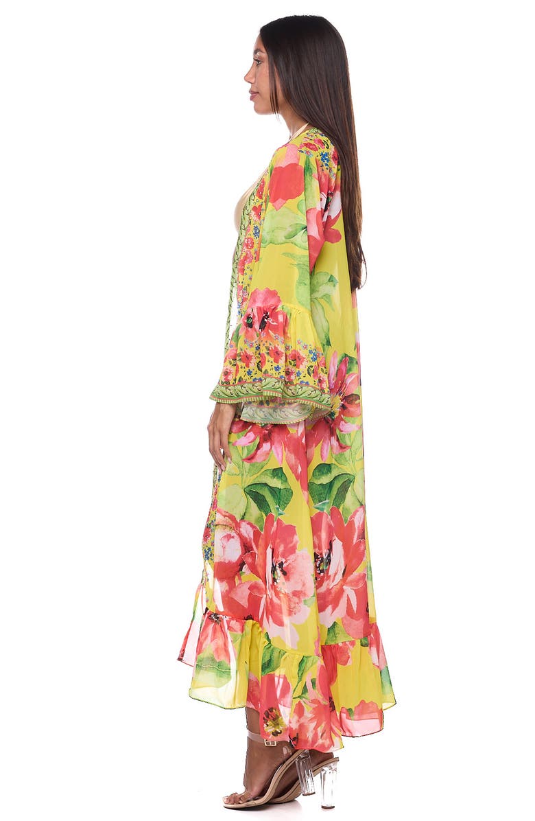 RANEES Floral Ruffle Duster, Alternate, color, Yellow