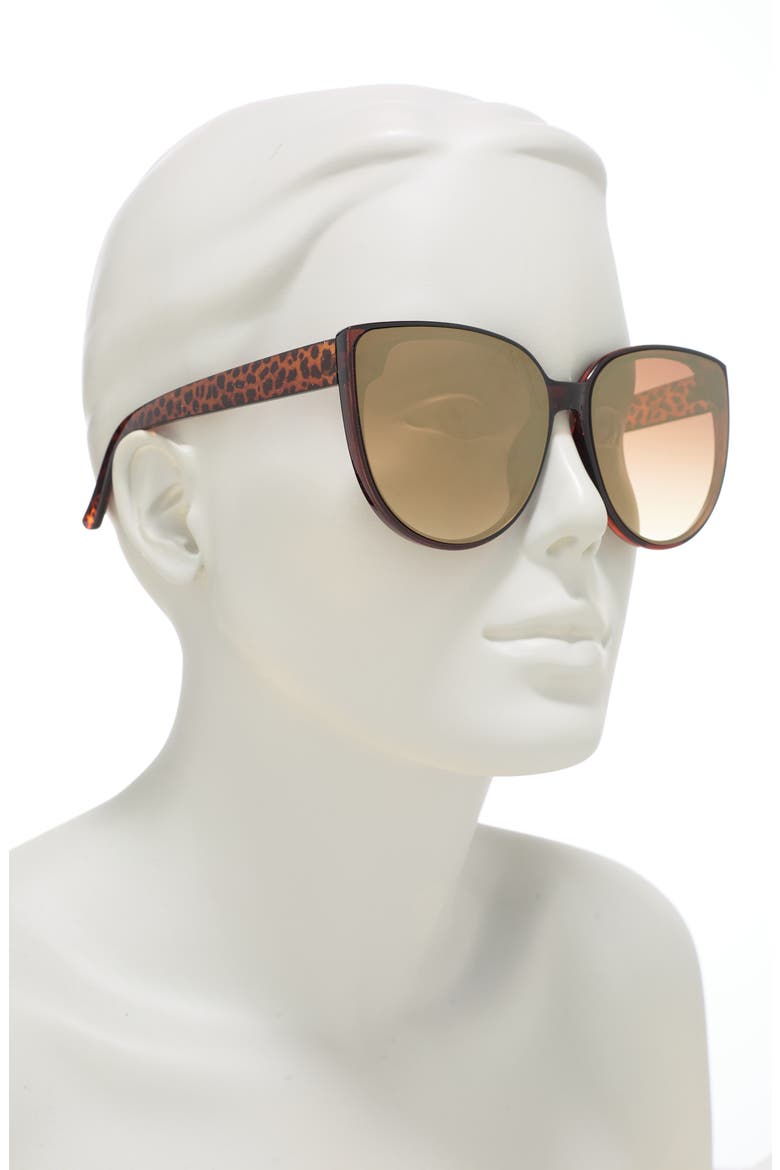 62mm Cat Eye Sunglasses, Alternate, color, BROWN ANIMAL