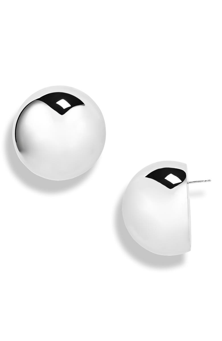 Jacquemus The Salon Circle Stud Earrings, Main, color, Silver 980