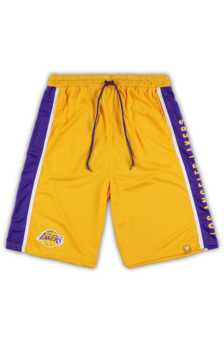 FANATICS Men's Fanatics Branded Gold Los Angeles Lakers Big & Tall Referee Iconic Mesh Shorts, Main, color, Purple