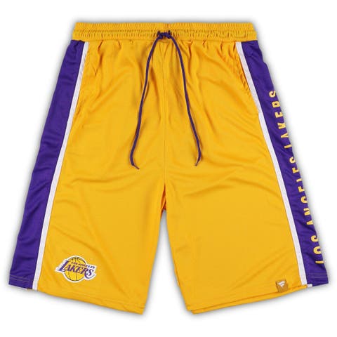 Men's Fanatics Branded Gold Los Angeles Lakers Big & Tall Referee Iconic Mesh Shorts