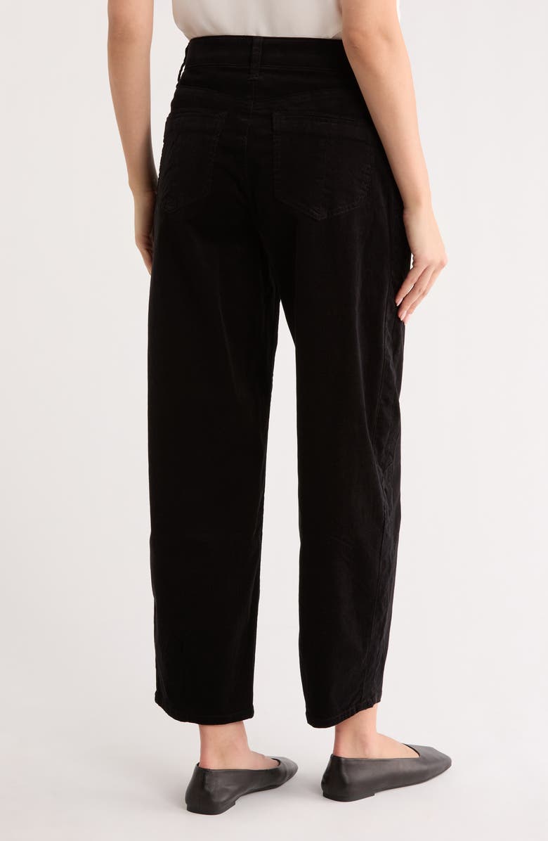Democracy High Waist Barrel Leg Corduroy Pants, Alternate, color, Black
