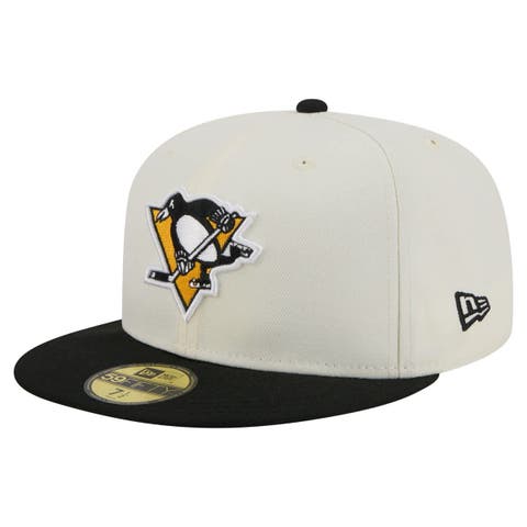 Men's New Era  White Pittsburgh Penguins Chrome Two-Toned 59FIFTY Fitted Hat