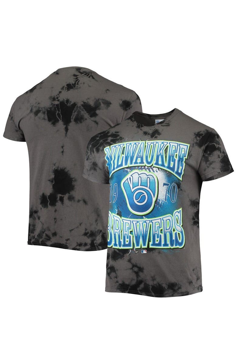 '47 Men's '47 Charcoal Milwaukee Brewers Wonder Boy Vintage Tubular T-Shirt, Main, color, Charcoal