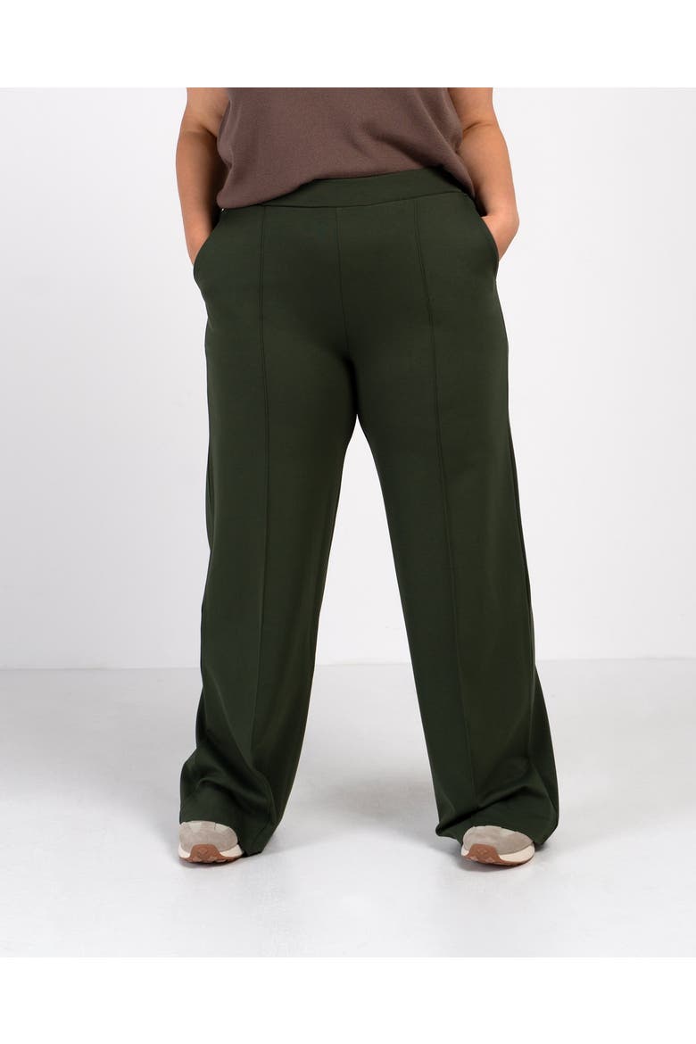Ponte Wide Leg Pants, Main, color, Dark Olive