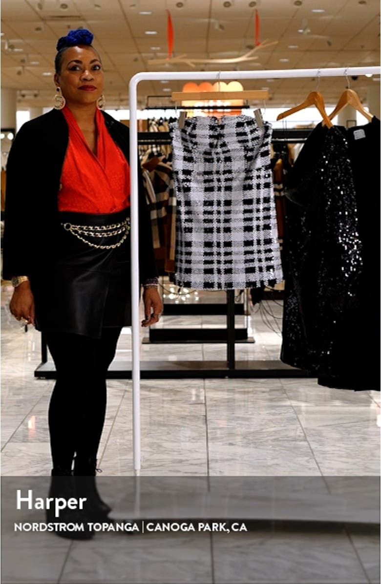 Reta Sequin Plaid Strapless Minidress, sales video thumbnail
