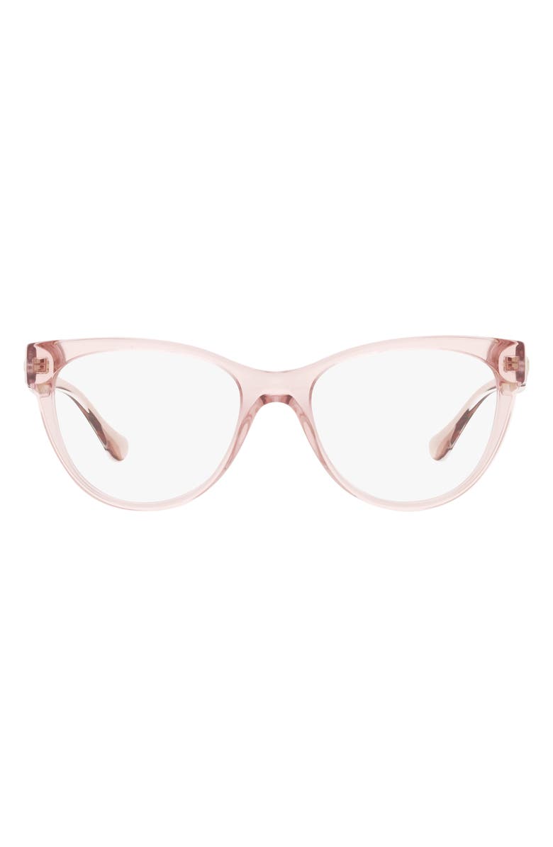 Versace 53mm Cat Eye Optical Glasses, Main, color, Trans Pink