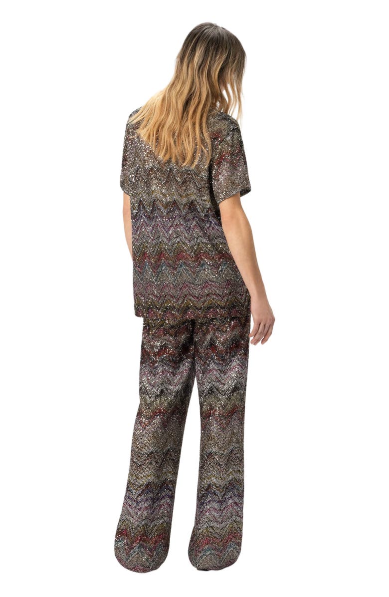 Missoni Short Sleeve T-shirt With Zigzag And Sequins, Alternate, color, Multicoloured