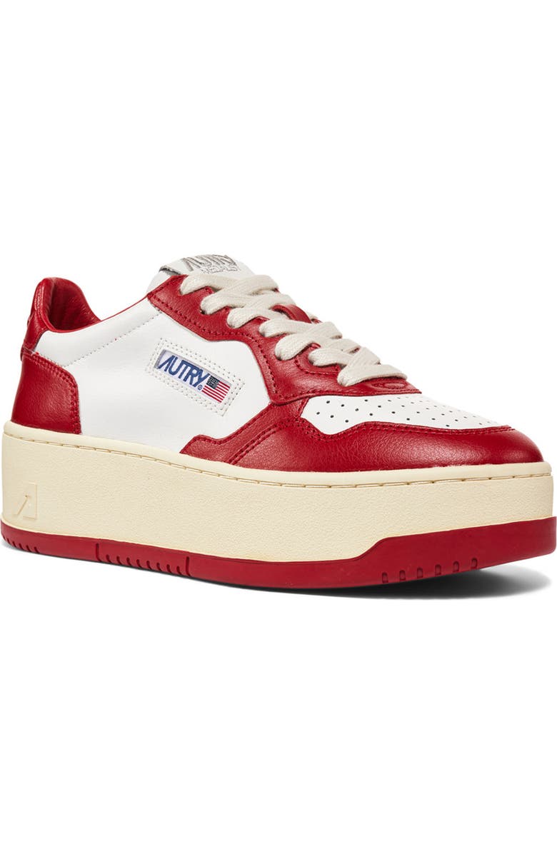 AUTRY Medalist Sneaker, Main, color, White/Red