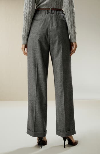 Lilysilk Wide Leg Wool-flannel Suit Trousers | Nordstrom